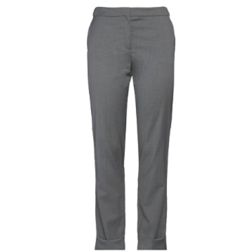 Incotex Wool Pants Gray Straight Leg Cuffs Military Inspired Size 12
